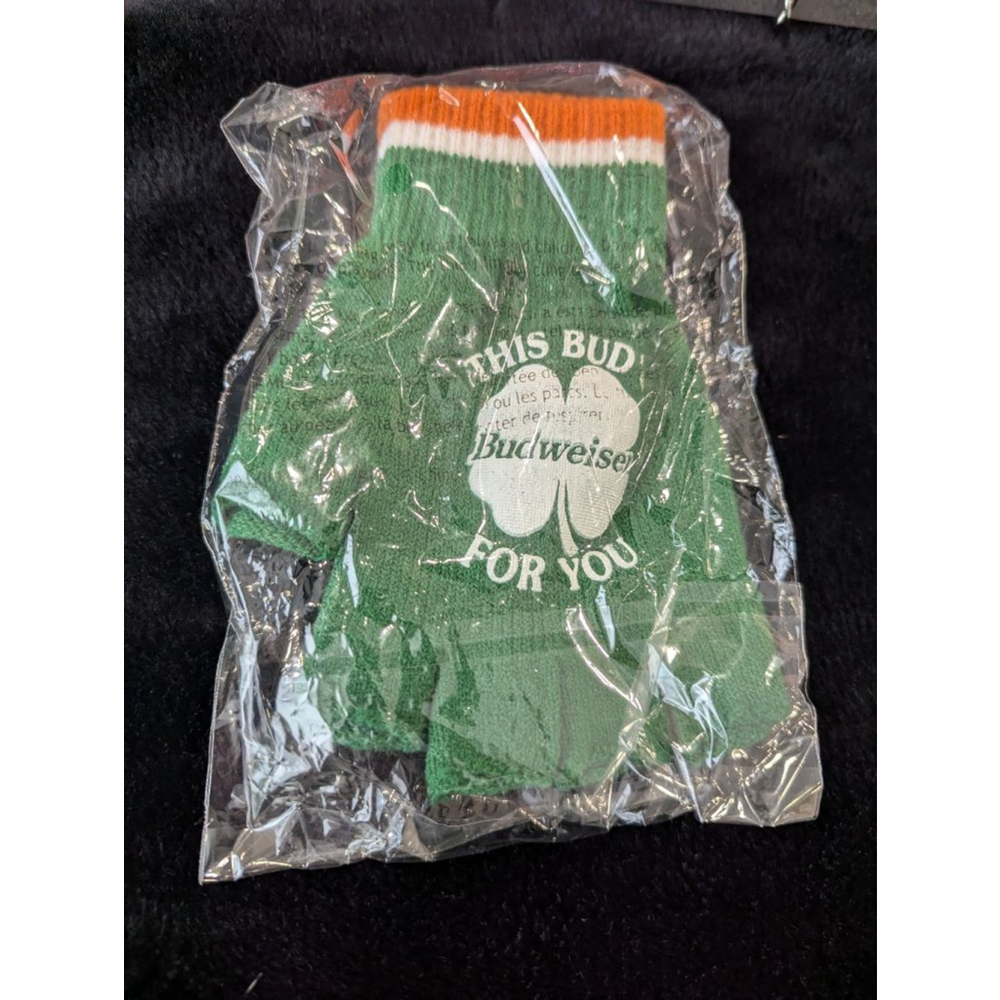 NWT Budweiser Green Fingerless Gloves - Picture 3 of 4